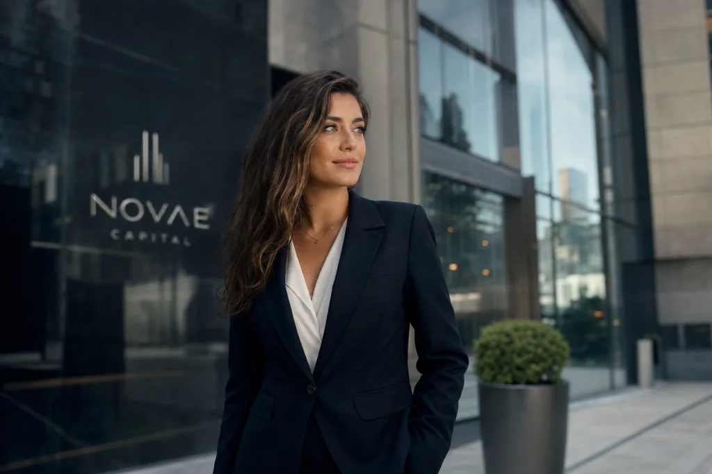 Portrait réaliste d’une entrepreneuse dans un environnement urbain moderne généré avec GPT Image 2