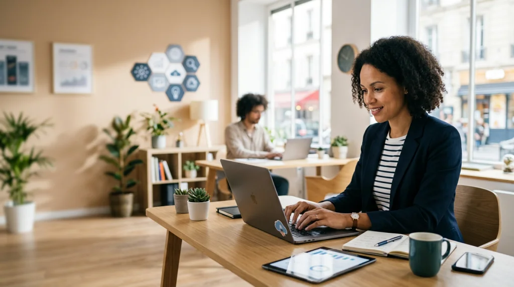 Image réaliste générée avec Gemini Nano Banana 2 pour illustrer la transformation numérique des petites entreprises