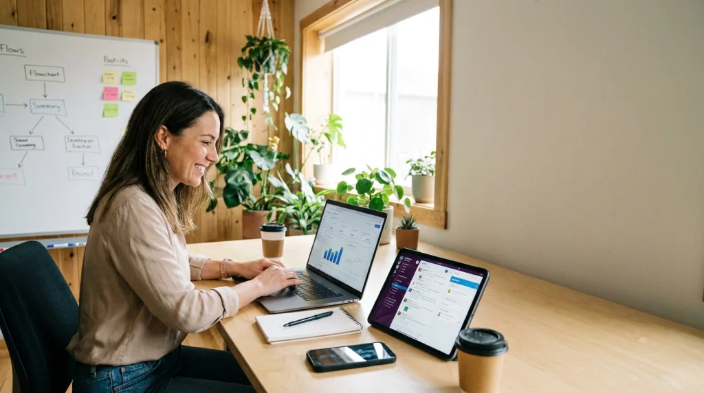 Image réaliste générée avec Gemini Nano Banana pro pour illustrer la transformation numérique des petites entreprises
