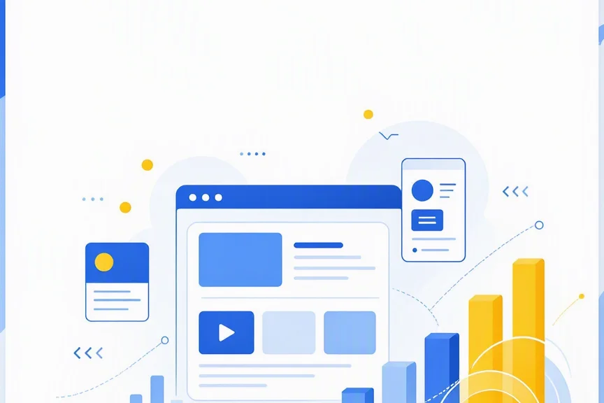Illustration générée avec MAI-Image-2.5 sur le thème de la visibilité en ligne d’une petite entreprise